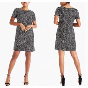 J. CREW FACTORY Shift Dress Black with Metallic Gold Hearts Print - 00